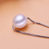 925 Silver Pearl Pendant 8-9mm Freshwater Necklace for Wedding