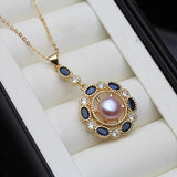 Freshwater Pearl Necklace Pendant Gold Plated Wedding Gift