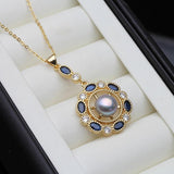 Freshwater Pearl Necklace Pendant Gold Plated Wedding Gift
