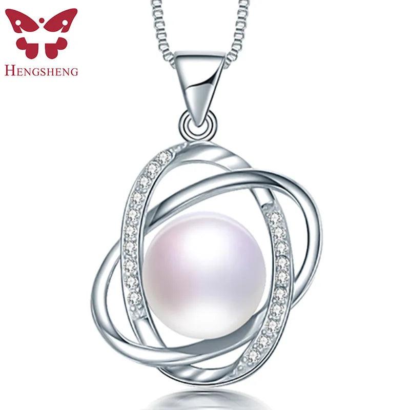 10-11mm Natural Pearl Pendant Necklace with 925 Sterling Silver