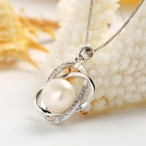 10-11mm Natural Pearl Pendant Necklace with 925 Sterling Silver