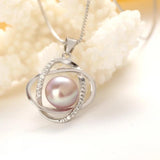 10-11mm Natural Pearl Pendant Necklace with 925 Sterling Silver