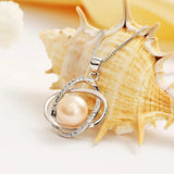 10-11mm Natural Pearl Pendant Necklace with 925 Sterling Silver