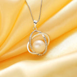 10-11mm Natural Pearl Pendant Necklace with 925 Sterling Silver