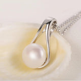 Natural Pearl Pendant Necklace, 925 Sterling Silver Water Drop Necklace