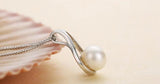 Natural Pearl Pendant Necklace, 925 Sterling Silver Water Drop Necklace