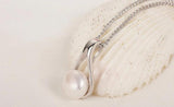 Natural Pearl Pendant Necklace, 925 Sterling Silver Water Drop Necklace