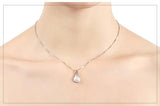 Natural Pearl Pendant Necklace, 925 Sterling Silver Water Drop Necklace