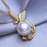 Pearl Necklace Heart Bird Animal Pendant Jewelry