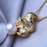 Pearl Necklace Heart Bird Animal Pendant Jewelry