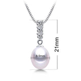 AAA Zircon Freshwater Pearl Pendant Silver 925 Necklace