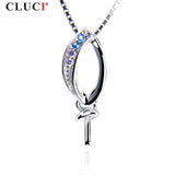 925 Silver Pearl Pendant Necklace Water Drop Shape SP308SB