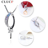 925 Silver Pearl Pendant Necklace Water Drop Shape SP308SB