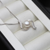 Natural Pearl Pendant, 925 Silver Necklace Girl Birthday Gift