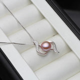 Natural Pearl Pendant, 925 Silver Necklace Girl Birthday Gift
