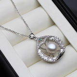 Freshwater Pearl Pendant Necklace 925 Silver Big Pearl Fine Jewelry