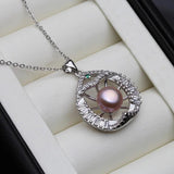 Freshwater Pearl Pendant Necklace 925 Silver Big Pearl Fine Jewelry