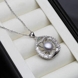 Freshwater Pearl Pendant Necklace 925 Silver Big Pearl Fine Jewelry
