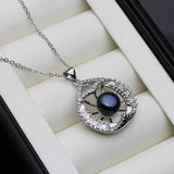 Freshwater Pearl Pendant Necklace 925 Silver Big Pearl Fine Jewelry