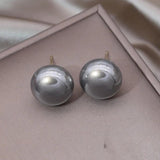 South Korea Pearl Oblate Earrings for Women Daily Work Accessories