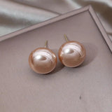 South Korea Pearl Oblate Earrings for Women Daily Work Accessories