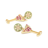 Geometric Rhinestone Wine Glass Earrings Retro Personality