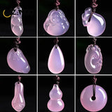 Natural Ice Pink Chalcedony Agate Pendant Necklace