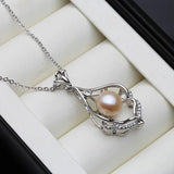 Freshwater Pearl Pendant Necklace for Women, 925 Silver