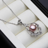 Freshwater Pearl Pendant Necklace for Women, 925 Silver