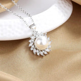 Pearl Zircon 925 Silver Necklace for Women