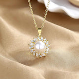 Pearl Zircon 925 Silver Necklace for Women