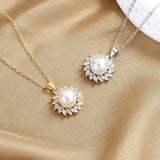 Pearl Zircon 925 Silver Necklace for Women