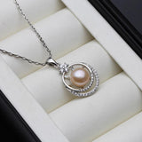 925 Silver Pendant, Freshwater Pearl Necklace, Anniversary Gift