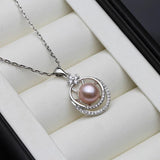 925 Silver Pendant, Freshwater Pearl Necklace, Anniversary Gift