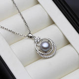925 Silver Pendant, Freshwater Pearl Necklace, Anniversary Gift