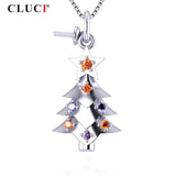 Silver 925 Pendant Christmas Three Shaped Pearl Necklace Pendant