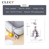Silver 925 Pendant Christmas Three Shaped Pearl Necklace Pendant