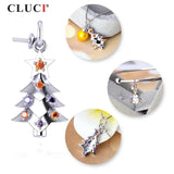 Silver 925 Pendant Christmas Three Shaped Pearl Necklace Pendant
