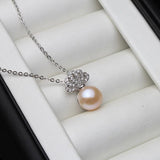 Freshwater Pearl Pendant Necklace 925 Silver Chain