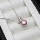 Freshwater Pearl Pendant Necklace 925 Silver Chain