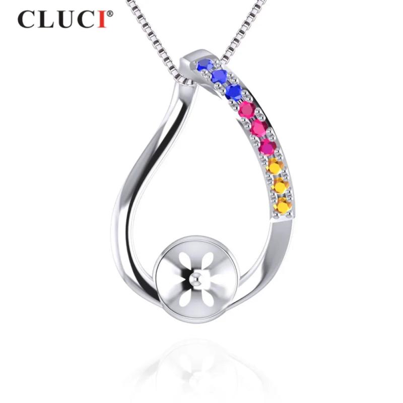 925 Silver Sweet Stone Pearl Pendant Necklace For Women