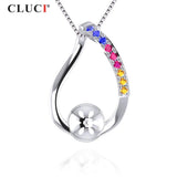 925 Silver Sweet Stone Pearl Pendant Necklace For Women