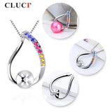 925 Silver Sweet Stone Pearl Pendant Necklace For Women