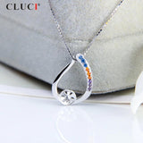 925 Silver Sweet Stone Pearl Pendant Necklace For Women