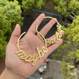Custom Name Hoop Earrings for Women Stainless Steel Gift