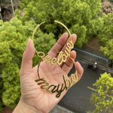 Custom Name Hoop Earrings for Women Stainless Steel Gift