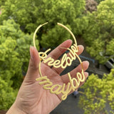 Custom Name Hoop Earrings for Women Stainless Steel Gift