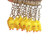 10pcs Resin Animal Keychain Yellow Duck Key Ring Gift