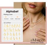 eManco Pearl Necklace Initial Necklace Stainless Steel Jewelry
