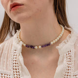 Youthway Glass Pearl Amethyst Necklace Charm Jewelry